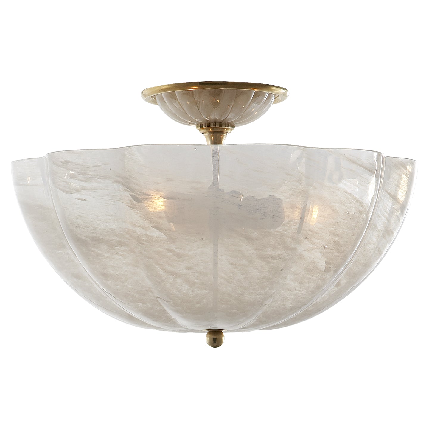 Visual Comfort Signature Three Light Semi Flush Mount from the Rosehill collection