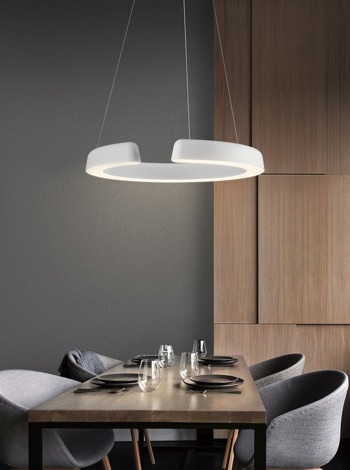 PageOne - PP020017-MH - LED Pendant - Enso - Matte White