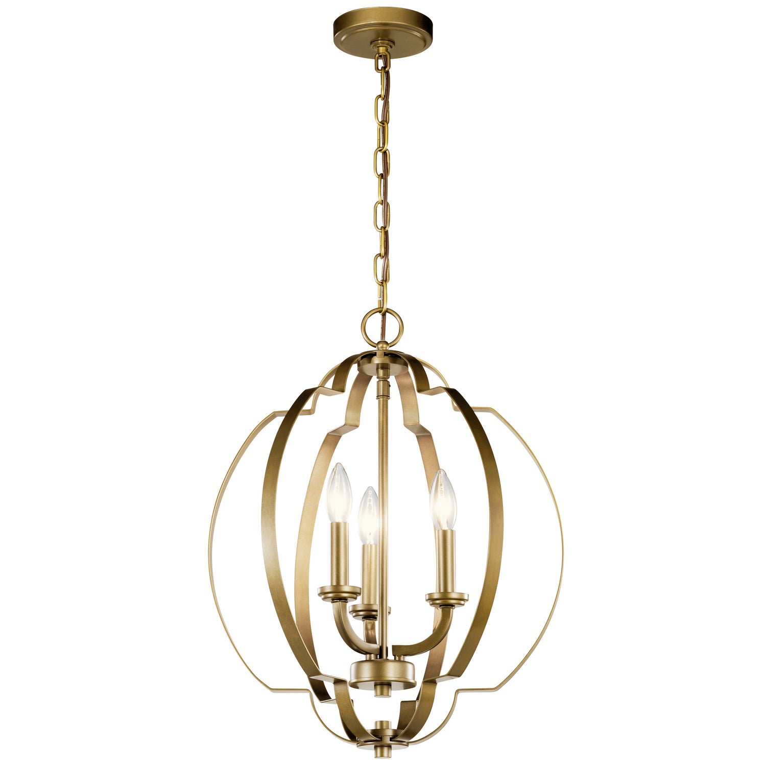 Kichler - 42140NBR - Three Light Pendant - Voleta - Natural Brass