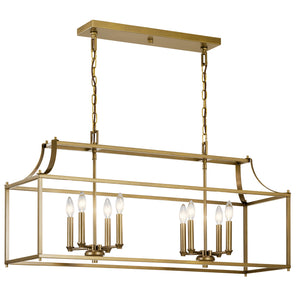 Kichler - 42497NBR - Eight Light Linear Chandelier - Morrigan - Natural Brass