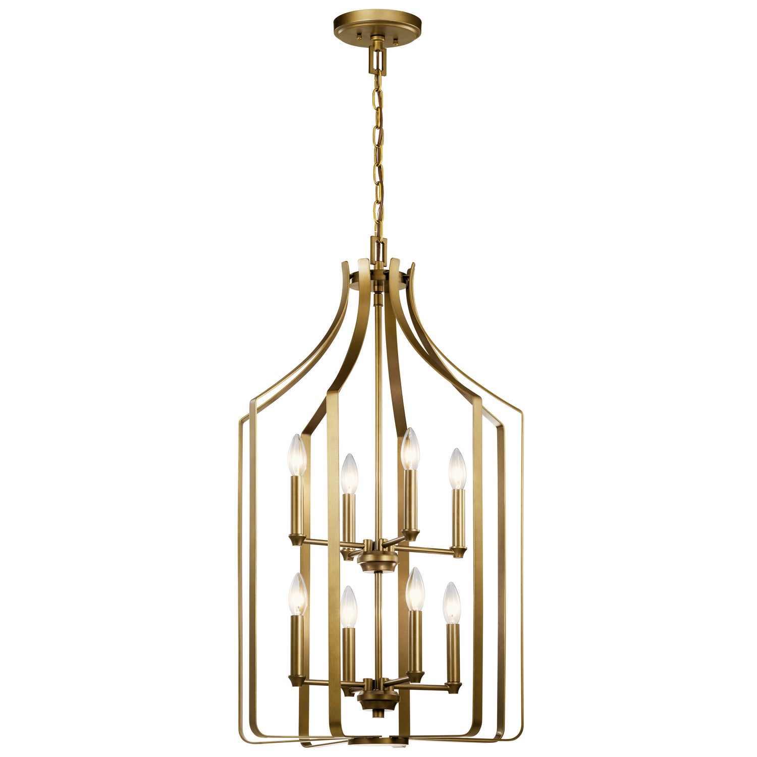 Kichler - 42498NBR - Eight Light Foyer Chandelier - Morrigan - Natural Brass