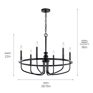 Kichler - 52304BK - Six Light Chandelier - Capitol Hill - Black