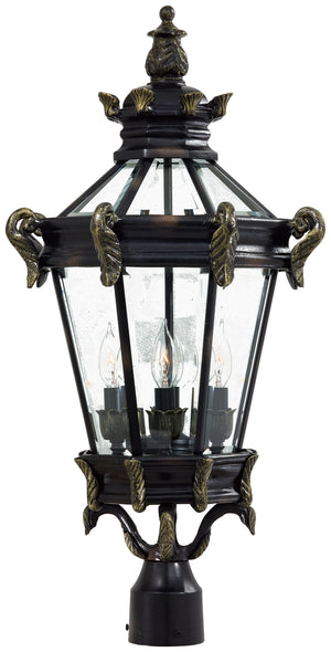 Minka-Lavery - 8936-95 - Four Light Post Mount - Stratford Hall - Heritage w/Gold Highlights