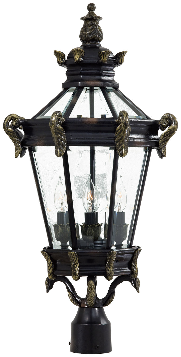 Minka-Lavery - 8936-95 - Four Light Post Mount - Stratford Hall - Heritage w/Gold Highlights