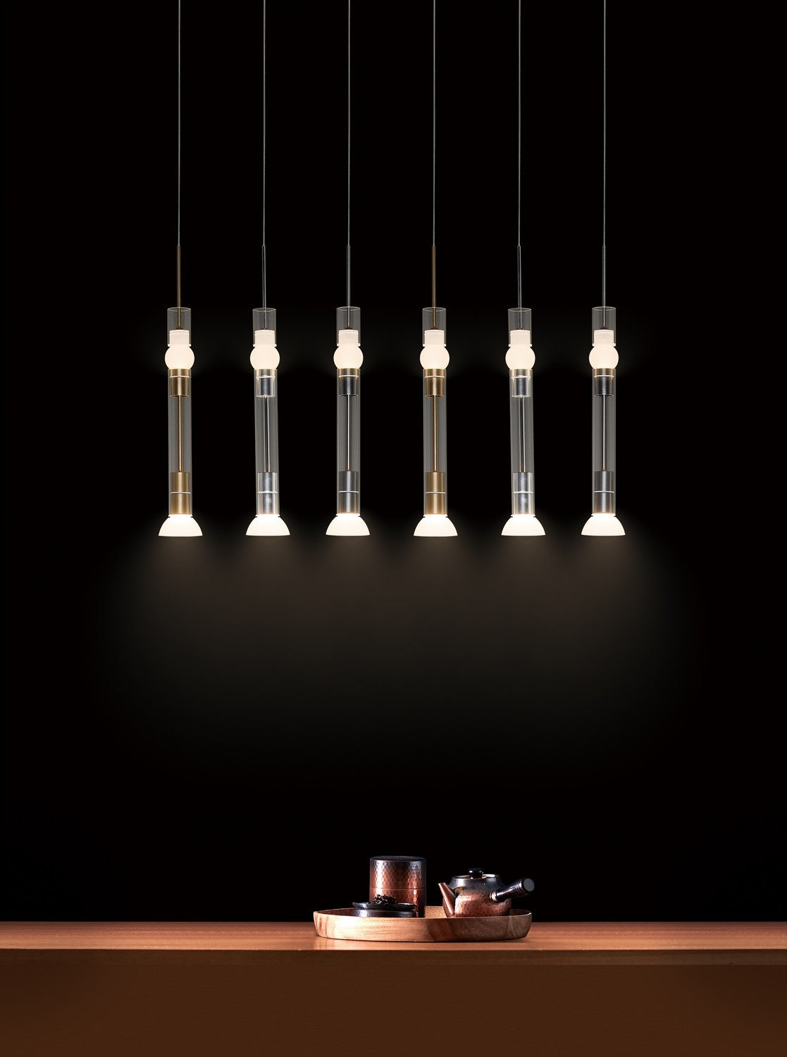 PageOne - PP020170-BG/AL/SDG - LED Pendant - Beam - Brushed Gold / Brushed Aluminum / Satin Dark Gray