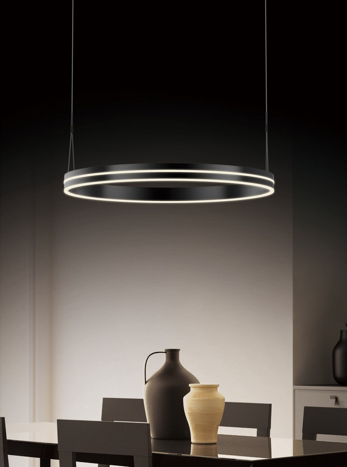 PageOne - PP020244-SBB - LED Pendant - Athena - Satin Brushed Black