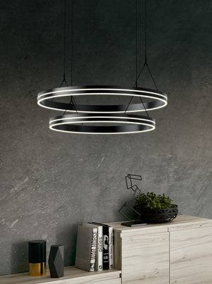 PageOne - PP020250-SBB - LED Pendant - Athena - Satin Brushed Black