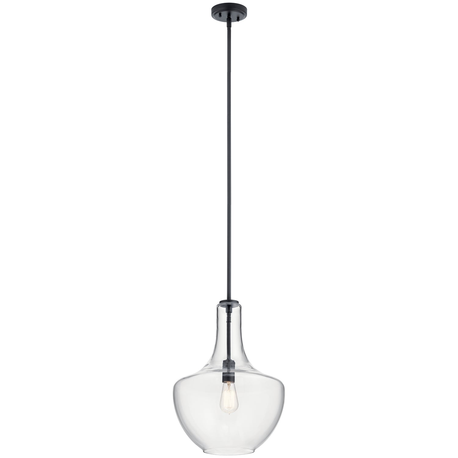 Kichler - 42046BK - One Light Pendant - Everly - Black