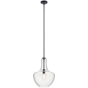 Kichler - 42046BK - One Light Pendant - Everly - Black