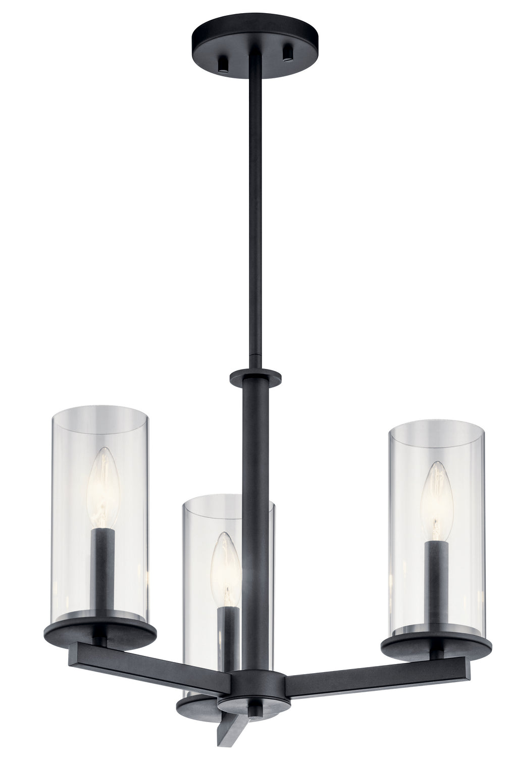 Kichler - 43997BK - Three Light Chandelier/Semi Flush Mount - Crosby - Black