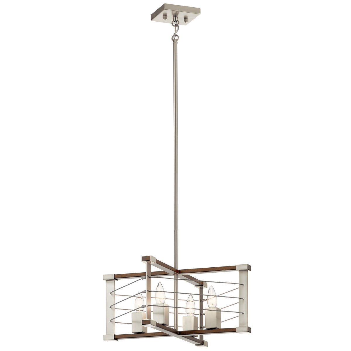 Kichler - 44253NI - Four Light Pendant - Lente - Brushed Nickel