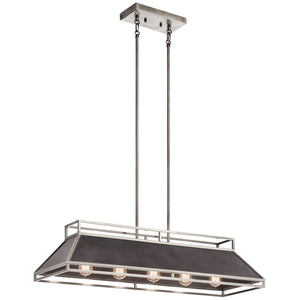 Kichler - 52037CLP - Five Light Linear Chandelier - Grendel - Classic Pewter