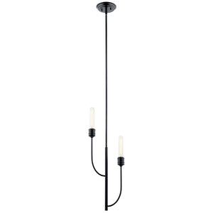 Kichler - 52258BK - Two Light Pendant - Hatton - Black