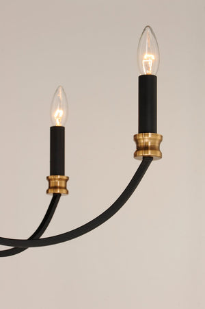 Maxim - 11373BKAB - Three Light Chandelier - Charlton - Black / Antique Brass