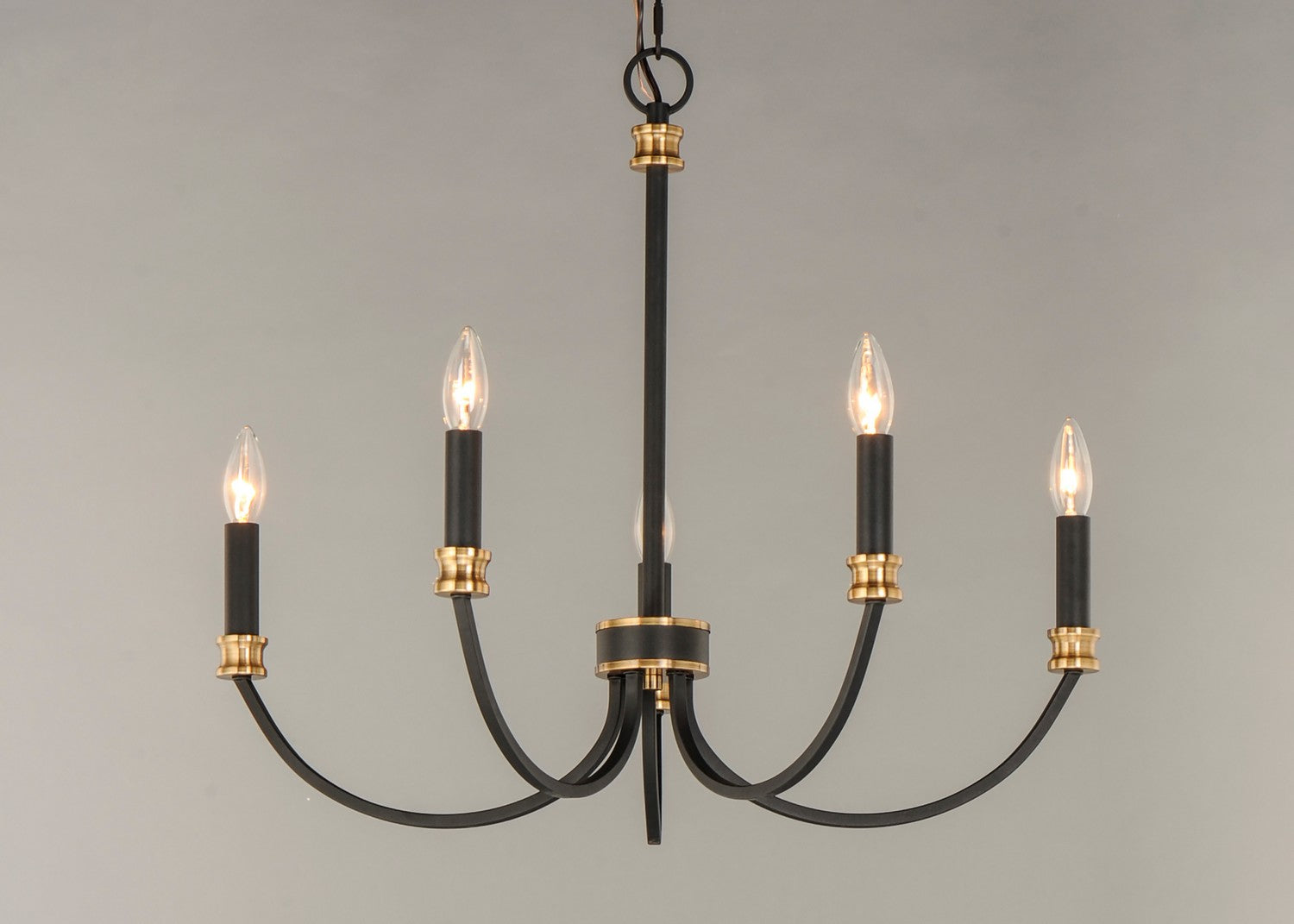 Maxim - 11375BKAB - Five Light Chandelier - Charlton - Black / Antique Brass