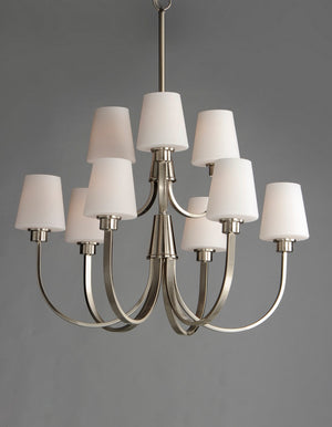 Maxim - 11826SWSN - Nine Light Chandelier - Shelter - Satin Nickel