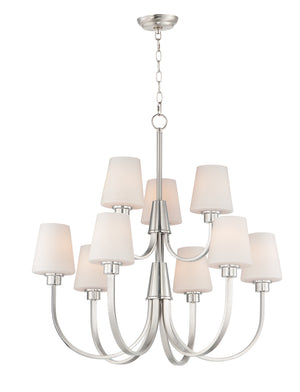 Maxim - 11826SWSN - Nine Light Chandelier - Shelter - Satin Nickel