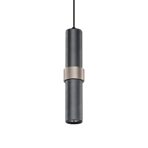 Avenue Lighting - HF1080-LDG - One Light Pendant - Cicada - Dark Grey With Knurled Light Grey Accent