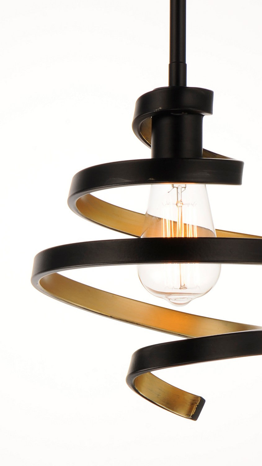 Maxim - 12232BKGLD - One Light Mini Pendant - Twister - Black / Gold