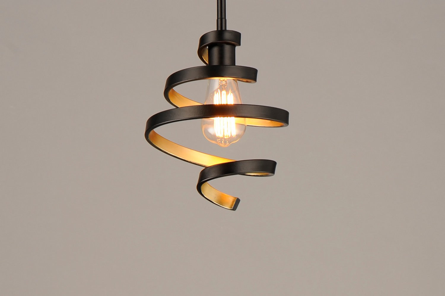 Maxim - 12232BKGLD - One Light Mini Pendant - Twister - Black / Gold