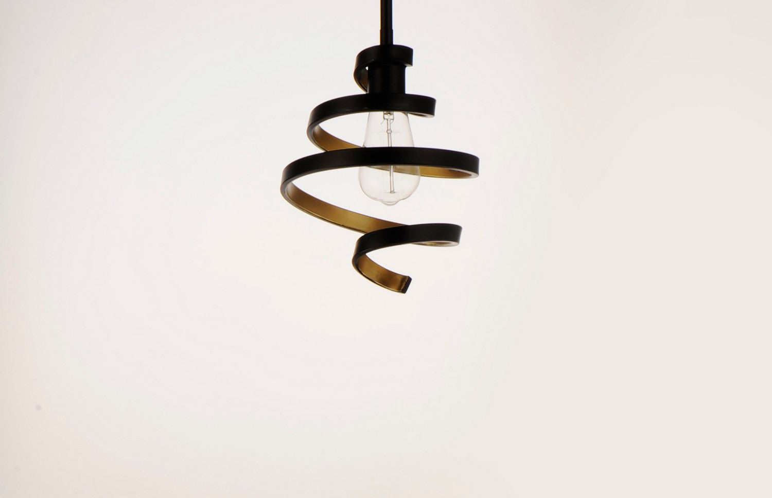 Maxim - 12232BKGLD - One Light Mini Pendant - Twister - Black / Gold