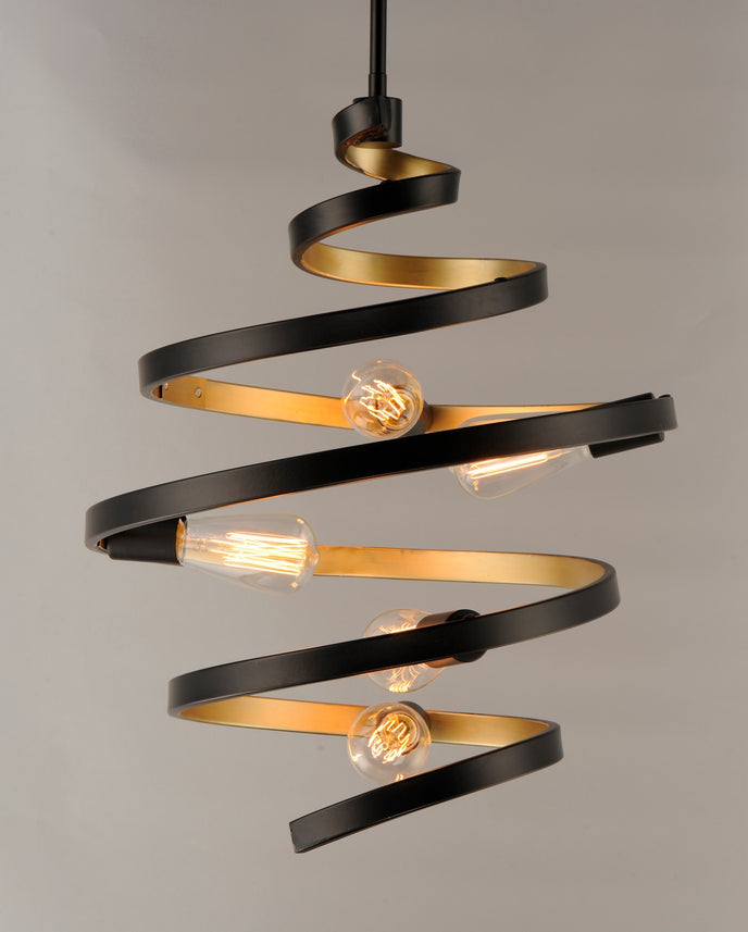 Maxim - 12236BKGLD - Five Light Pendant - Twister - Black / Gold