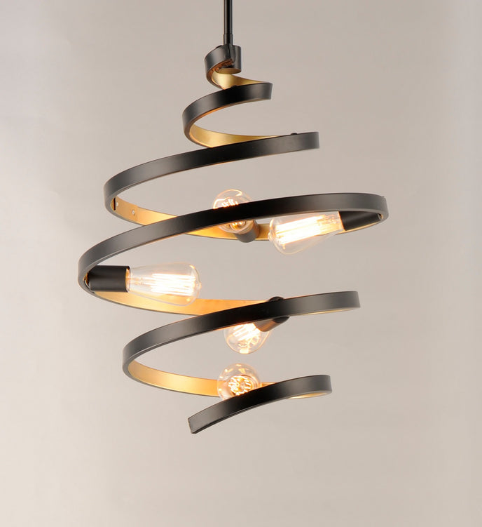 Maxim - 12236BKGLD - Five Light Pendant - Twister - Black / Gold