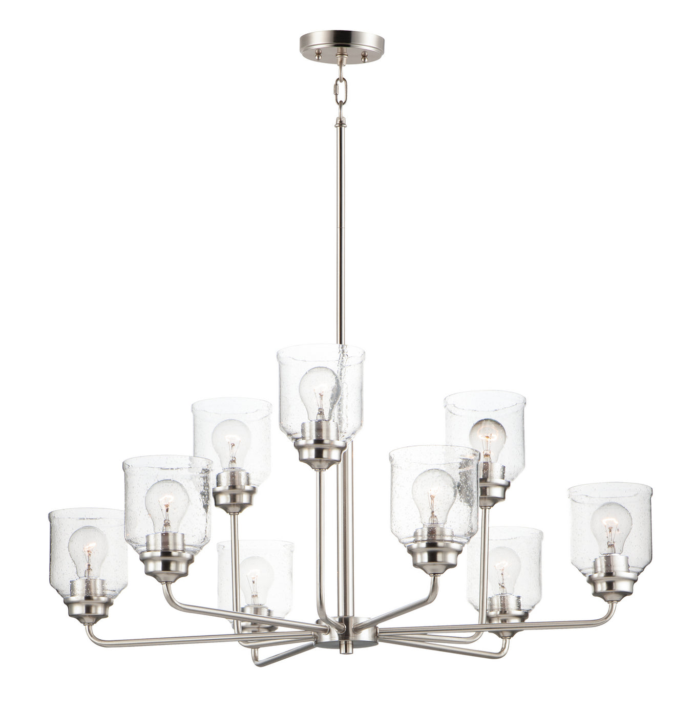 Maxim - 12277CDSN - Nine Light Chandelier - Acadia - Satin Nickel