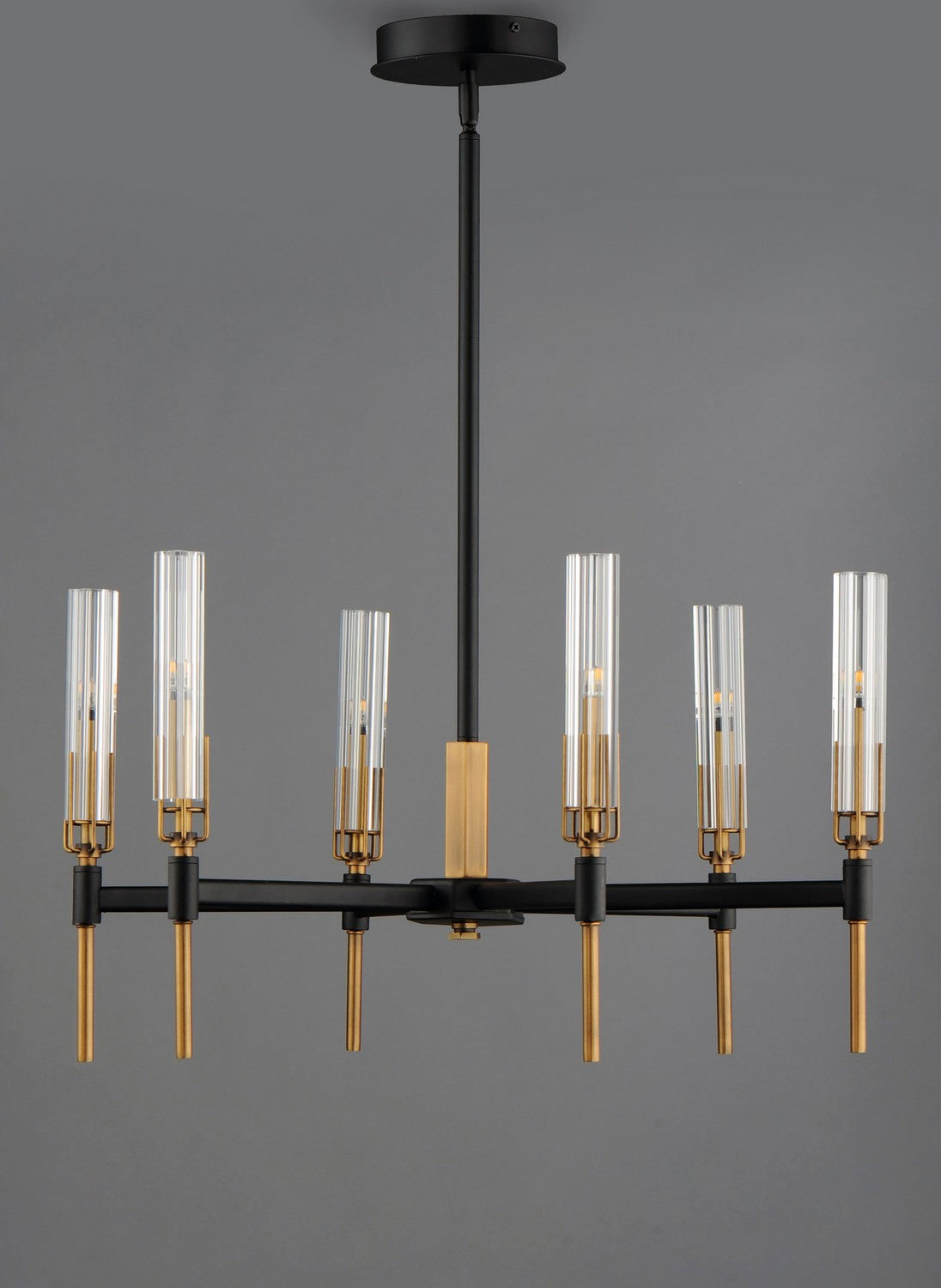 Maxim - 16125CLBKAB - LED Chandelier - Flambeau - Black / Antique Brass