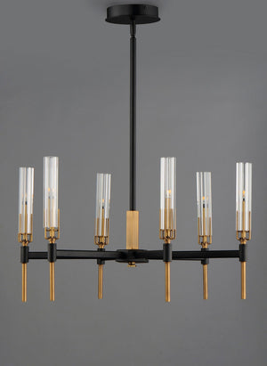 Maxim - 16125CLBKAB - LED Chandelier - Flambeau - Black / Antique Brass