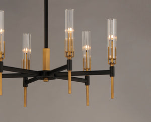 Maxim - 16125CLBKAB - LED Chandelier - Flambeau - Black / Antique Brass