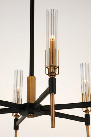 Maxim - 16128CLBKAB - LED Chandelier - Flambeau - Black / Antique Brass