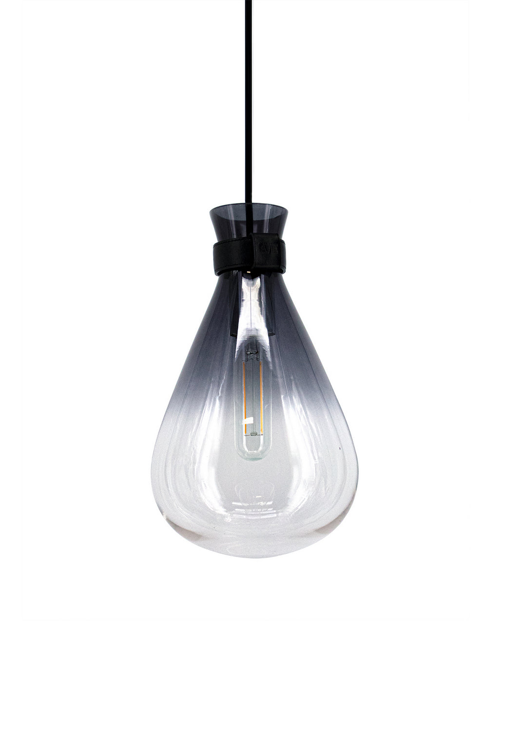 Avenue Lighting - HF8188-BLK - One Light Pendant - Del Mar - Smoke/Clear