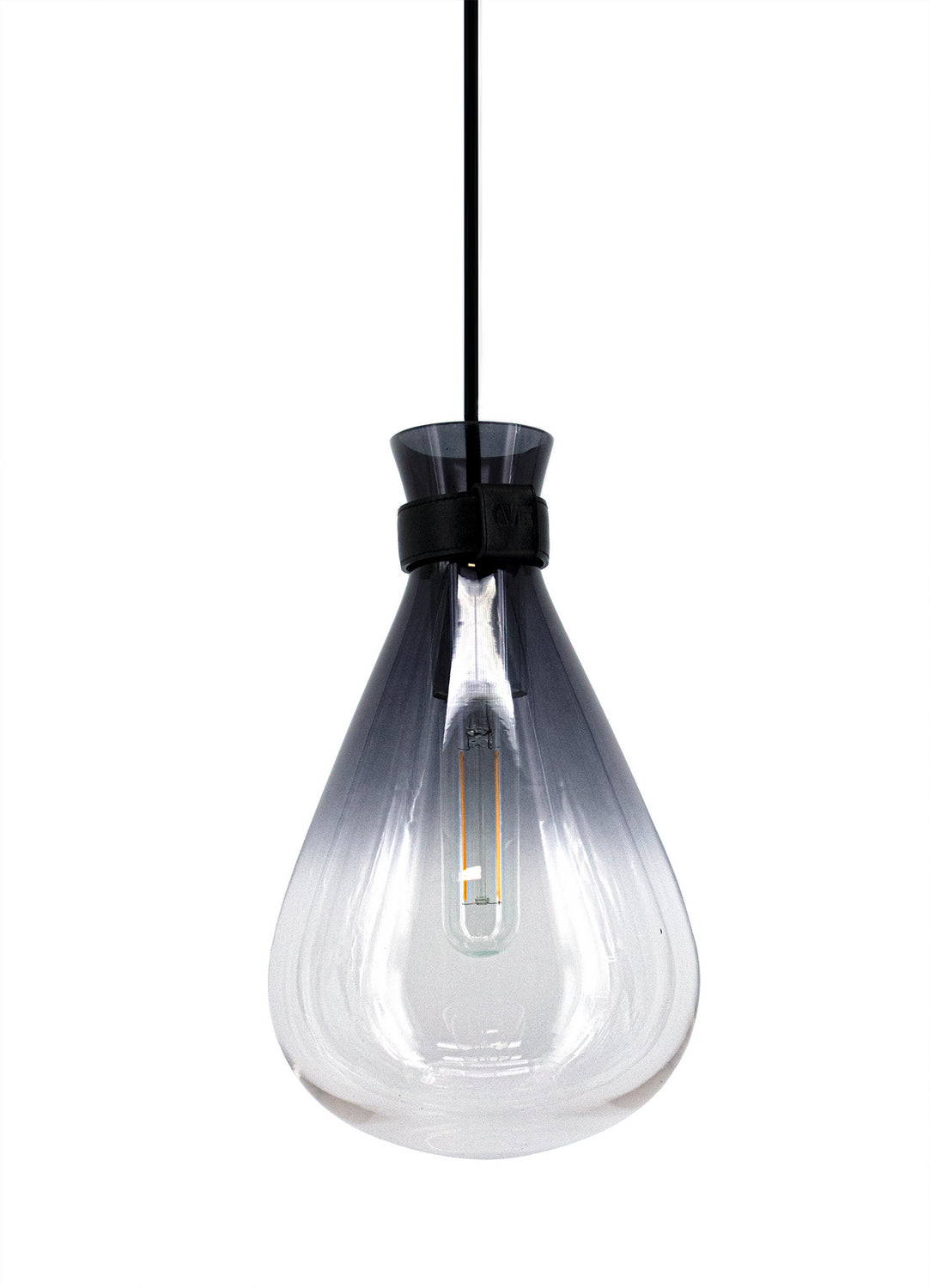 Avenue Lighting - HF8189-BLK - One Light Pendant - Del Mar - Smoke/Cleasr