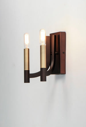 Maxim - 21522BZAB - Two Light Wall Sconce - Lyndon - Bronze / Antique Brass