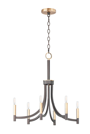 Maxim - 21526BZAB - Six Light Chandelier - Lyndon - Bronze / Antique Brass