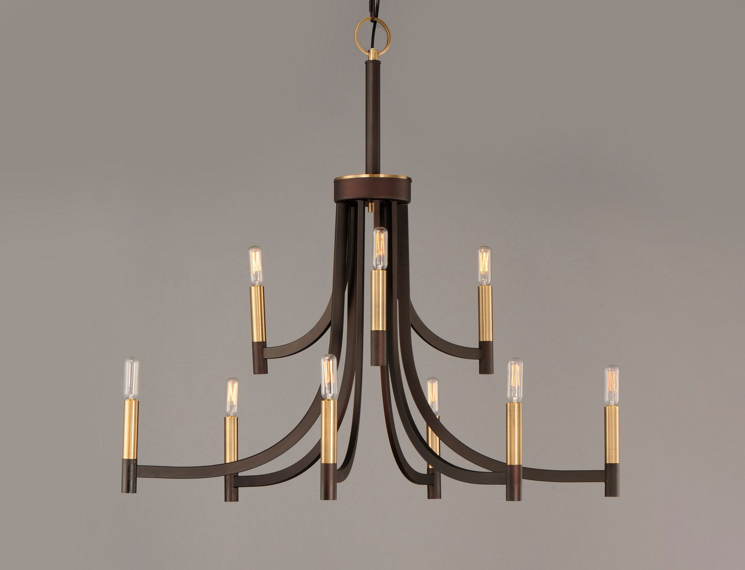 Maxim - 21529BZAB - Nine Light Chandelier - Lyndon - Bronze / Antique Brass