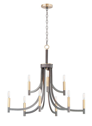 Maxim - 21529BZAB - Nine Light Chandelier - Lyndon - Bronze / Antique Brass