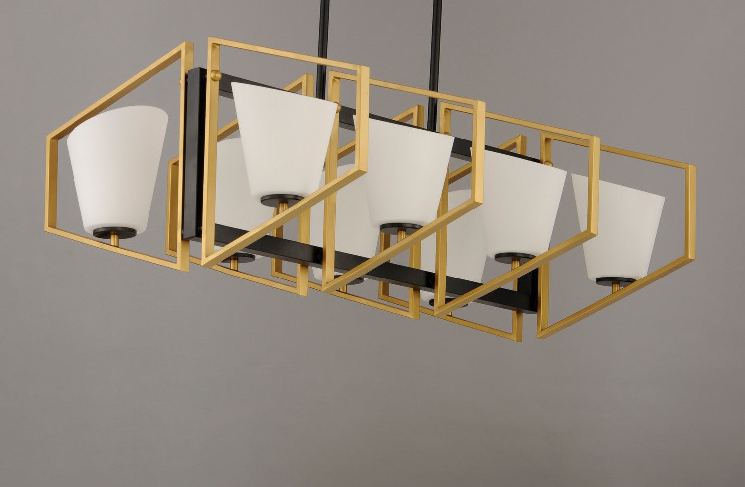 Maxim - 26358SWGLDBK - Eight Light Linear Pendant - Oblique - Gold / Black