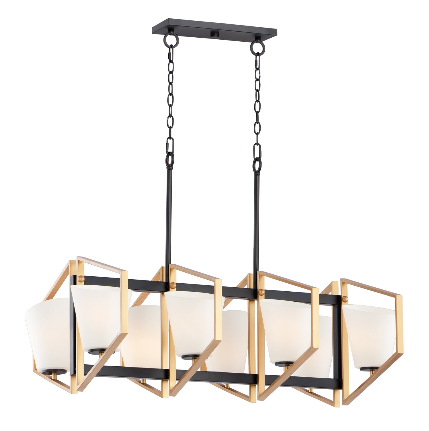 Maxim - 26358SWGLDBK - Eight Light Linear Pendant - Oblique - Gold / Black