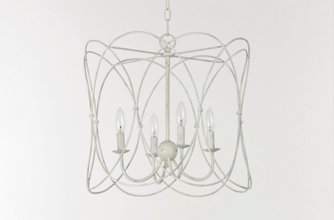 Maxim - 27594WWT - Four Light Chandelier - Trellis - Weathered White