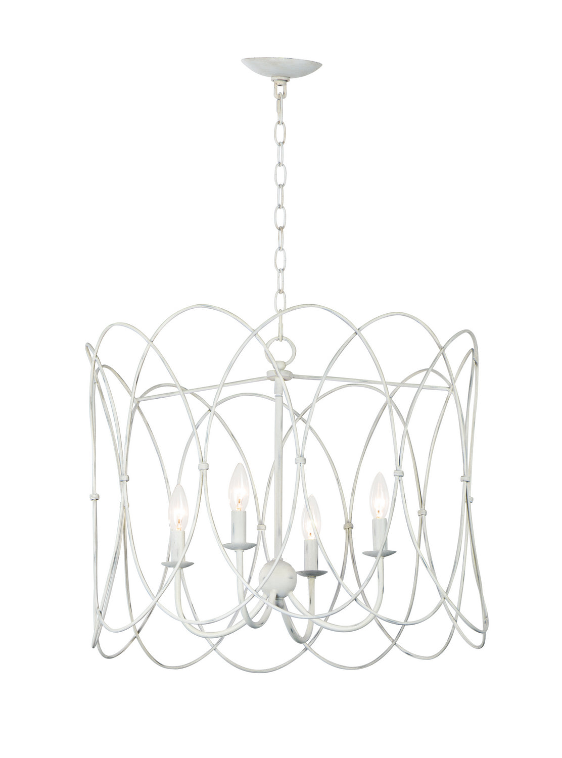 Maxim - 27594WWT - Four Light Chandelier - Trellis - Weathered White