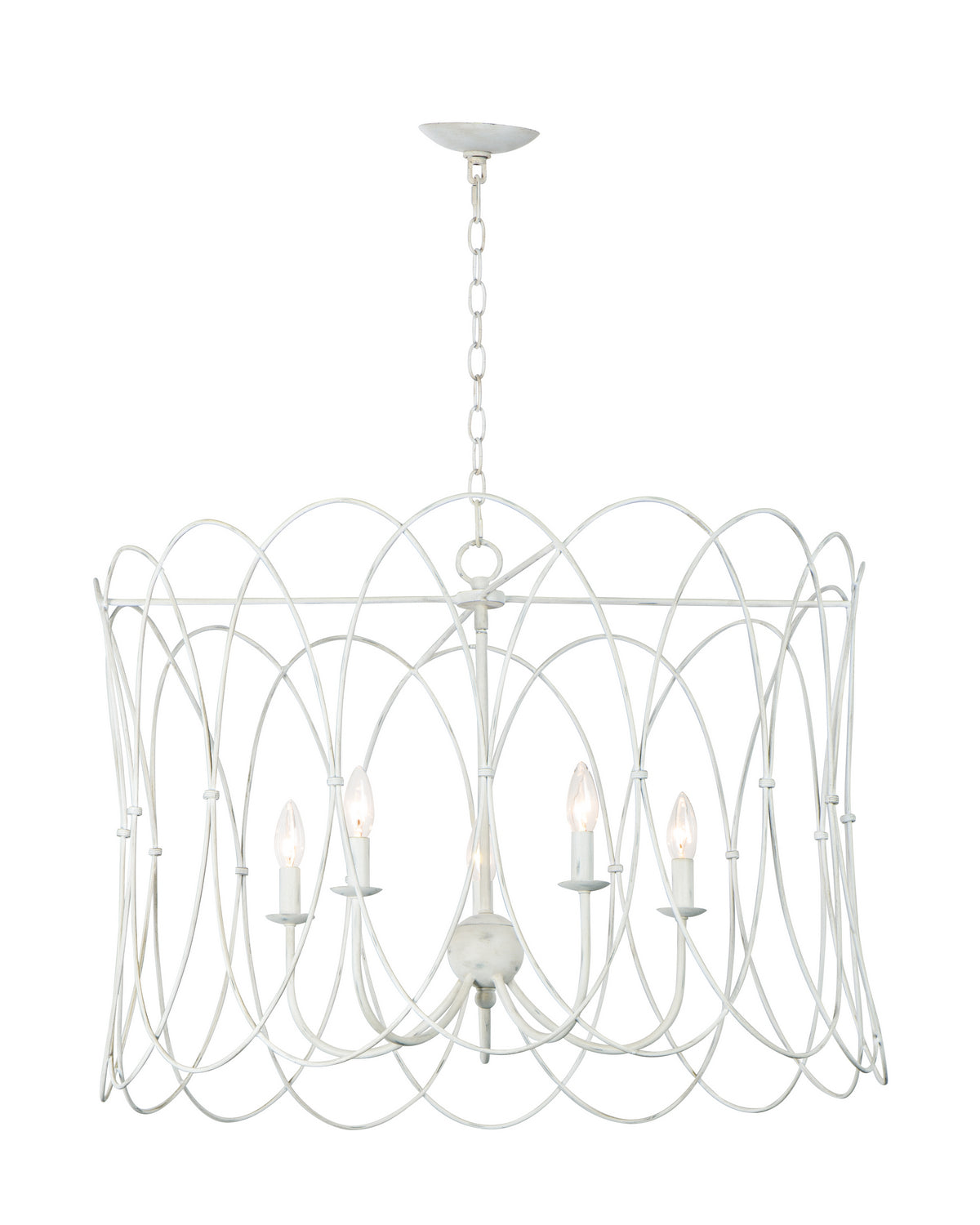 Maxim - 27596WWT - Five Light Chandelier - Trellis - Weathered White