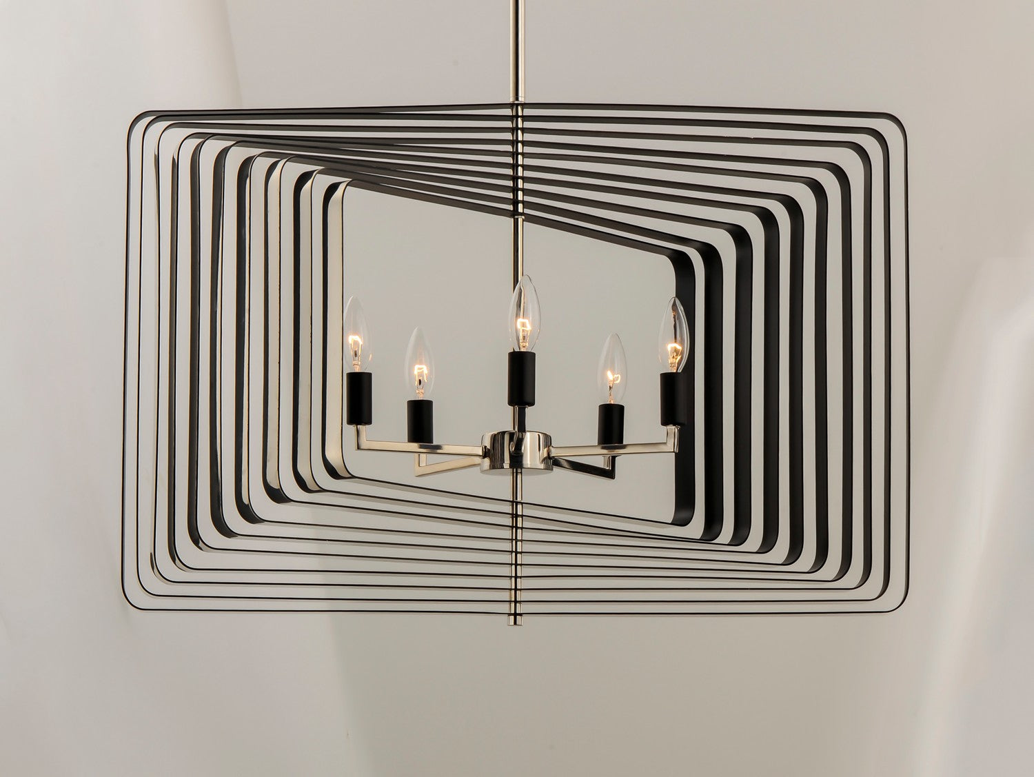 Maxim - 28677PNBK - Five Light Pendant - Radial - Polished Nickel / Black