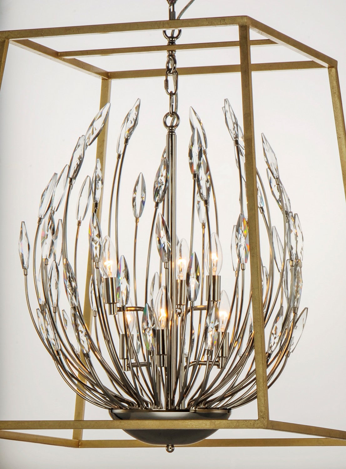 Maxim - 32406BCPNGL - Six Light Pendant - Bouquet - Polished Nickel / Gold Leaf