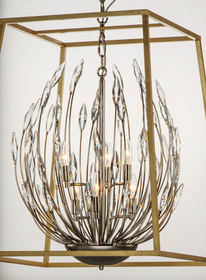 Maxim - 32406BCPNGL - Six Light Pendant - Bouquet - Polished Nickel / Gold Leaf