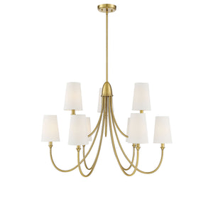 Savoy House - 1-2541-9-322 - Nine Light Chandelier - Cameron - Warm Brass