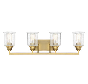 Savoy House - 8-1972-4-322 - Four Light Bath Bar - Hampton - Warm Brass