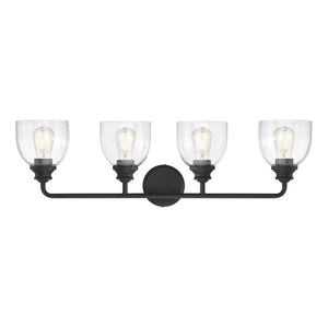 Savoy House - 8-7205-4-BK - Four Light Bath Bar - Vale - Black