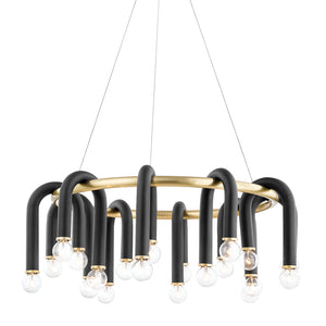 Mitzi - H382820-AGB/BK - 20 Light Chandelier - Whit - Aged Brass/Black